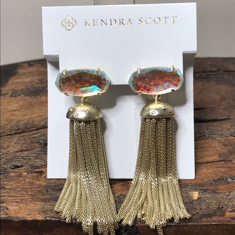 NWT Kendra Scott 14K Gold Plate Dichroic Freya’s - Picture 9 of 11